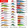 Kits de leurres de pêche mixtes Crankbait Minnow Popper leurre appâts de basse wobbler ensemble réaliste faux appâts de pêche 240223