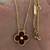 Collier trèfle à breloque à la mode, fleur unique, 15mm, collier de luxe en diamant, Agate, or 18 carats, collier de styliste pour femmes