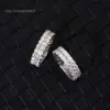 2023 novo design de moda gelado banhado a ouro joias 2 fileiras redondas moissanite para homens mulheres hip hop anel de diamante