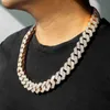 Halsband Moissanite Pendant Chain Cuban Link Big Heavy Necklace Silver 925 Iced Out VVS Moissanite Baguette Diamond Hip Hop Pendant Designer Halsband 240302