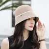New summer knitted color matching fisherman hat women's spring and summer sunscreen bucket hat trend women's beach hat