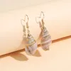 Boucles d'oreilles pendantes créatives, Style naturel, coquille de conque, plage personnalisée, bicolore pour femmes