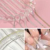 مجموعات فن الأظافر سلسلة Rose Gold Silver Pixie Beads Decorations Metal Steel Press on Nails Charms Jewelry Associory Manicure