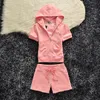 Suculento Coutoure Tracksuit 2 Piece Set Mulheres Designer Dois Conjuntos de Peças Juicy Womens Tracksuit 2024 Marca de Verão Costura Terno Tracksuits Velor Mulheres Track Hoodies Curto