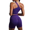 Nahtlose Yoga-Sets Sport Fitness Hohe Taille Hüfte Heben Hosen Shorts Langarm Anzüge Workout Gym Leggings Set für Frauen 240227