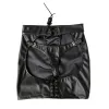 Jupes réglables pu cuir noir noir Sexy Party Club Skirt Fashion Gothic Bandage jupe Slim Bodycon Clubwear Spanking Spanking Jirt 2020