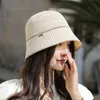 New summer knitted color matching fisherman hat women's spring and summer sunscreen bucket hat trend women's beach hat