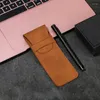 Étui à stylos en cuir, pochette de poche Portable, Mini sac de rangement de papeterie pour voyages d'affaires étudiants fournitures de bureau