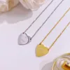 Europe Pendant Necklaces America Fashion Style Lady 316L Titanium steel Engraved Letter 18K Plated Gold Necklaces With Single Heart Pendant 3 Color 240302