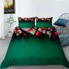 Conjunto de capa de edredão de Natal Twin Full Queen King Size Cama Linho 23pcs Conjunto de roupas de cama sem folha xf103634 Cortinas puras