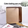 Bakvormen Anti-aanbak bakplaten Vierkante pan met antiaanbaklaag en gladde rolrand Hittebestendige cakevorm Koolstofstaal tbv