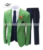 Garnitury męskie garnitury turkusowe formalne dopasowanie wełniane wełniane wełniane Tweed PROM TUXEDO 3 -częściowy stały garnitur Najlepszy człowiek na ślub (Blazer+kamizelka+spodnie)