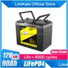 Batteries Liitokala 12.8V 90Ah Lifepo4 batterie externe 90000Mah batterie profonde 4000 Cycle intégré BMS pour bateau à la traîne moteur RV camping-car Dhdh3