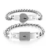 2 pièces ton acier inoxydable amant coeur amour serrure Bracelet avec serrure clé bracelets Kit Couple cadeau Q0717222g