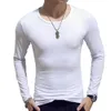 Hommes t-shirt à manches longues coton printemps automne maillot de corps thermique armure hommes chemises à manches longues col rond décontracté hommes t-shirts 240226