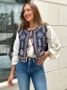 Jackets TRAF Vintage Embroidery Vest Jackets Women 2023 Summer Ladies National Style Vests for Women Loose Casual WaistCoat Tops