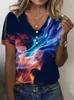 Goedkope en hoge kwaliteit nieuwe dames casual v-hals korte mouwen conventionele trui digitale print meisjes topjurk t-shirt