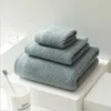 Asciugamano 3 pezzi Asciugamani da bagno in cotone tinta unita per il viso Jacquard assorbente Panno per il viso ad asciugatura rapida Bagno Doccia Coperta da spiaggia