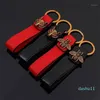 Bee Leather Metal Luxury Keychain Auto Car Waist KeyChains Black Red Leather Bee Luxury Keyrings Key Chain Keyholder