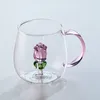 ワイングラスかわいい3Dガラスのマグカップミルクコーヒーウイスキー耐火ティードリンクジュースカップ飲酒透明
