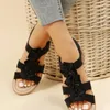 Summer Flowers Women 826 2024 Roman Sandals Wedges Ladies Casual Fashion Plus Size 43 Non-slip Soft Soled Beach Shoes 701