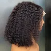 À venda malaio peruano brasileiro natural preto kinky encaracolado 13x4 peruca frontal do laço transparente 100% cru virgem remy grosso cabelo humano