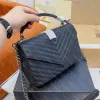 Classics College Chain Shoulder Bag Women Handväska quiltad läder lyxig designer crossbody väskor