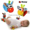 Grzechotki telefoniczne 100pclot Baby Rattle Toys Sozy Garden Bug Bug nadgarstka i stopy stopy 4 styl 2PC