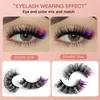 7 paar gekleurde wimpers make-up voor vrouwen kleur wimpers wimperverlenging benodigdheden make-up producten schoonheid d krul strip wimpers bulk 240229