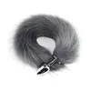 Animal RolePlay Cosplay Fox Tail Juguetes sexuales para mujer Productos Tienda Cabello falso Precioso Fox Tail Butt Metal Plug Juguete sexual anal largo D1813596241