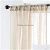 Perde Safak Beyaz Tle Oturma Odası için Saf Pencere Theroom Modern Vual Organza Kumaş Drapes 230306 Damla Teslimat DHPK9