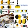 Cleaning Brushes New 12 Pcs Electric Drill Brush Kit Scrubber Cleaning For Carpet Glass Car Kitchen Bathroom Toilet Tools Household Dr Dhtig