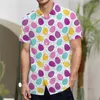 Casual overhemden voor heren Heren 3D-eieren afdrukken Heren Pasen Lente-shirt Knoop-revers Korte mouw Heren Zondag Vakantie Zomerkleding Tops Feest