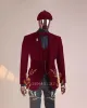 Anzüge Royal Blue Velvet Men Suits für Hochzeit Slim Fit Custom Made Bräutigam Smoking 3 -teilige Jacke Weste Hosen Männliche Modekostüm 2023