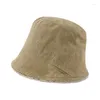 Berets Girls Leisure Bucket Hat Ladies Frayed Fisherman For Travel Camping N2UE