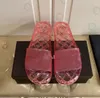 Feel Summer Mens Flat Jelly Slides luxury slippers brand designer clear sandals for Ladies Fruit Letter Women Transparent Crystal Sandals rubber sliders womens