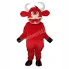 2024 Heiße Verkäufe Halloween Rote Kuh Maskottchen Kostüm Kostüm Karneval Cartoon Thema Kostüm Kostüm Kostüm Für Männer Frauen
