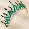 Couleur en cristaux à la main perles de couleur de coiffure de mariée Crown Prom Prom Prom Princess Wedding Crown Tiara Anniversary Birthday Gift