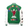 OEM مخصص جلدية الأكمام سلسلة Chenille تطريز Bomber Flight Baseball Vintage Letterman Varsity Jacket for Men 64