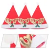 Bérets 3 pièces décoration de tête de père noël chapeau de noël en peluche casquettes d'hiver chapeaux de fête en tissu ornements pour aînés