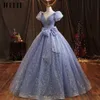 JEHETH Real Pos Glitter Prom Gown Puff Sleeves Princess Birthday Dresses Sparkling robe de bal Formal Evening Party For Women 240227