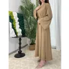 Ethnische Kleidung Naher Osten Muslimische Frauen Gürtel Maxikleid Eid Ramadan Islamische Dubai Abaya Türkei Kaftan Saudi Arabisch Robe Vestido Kleid