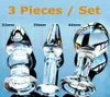 w1022 Pas cher 3 pièces ensemble Pyrex verre Anal godemichets perles cristal gode adulte jouets sexuels femme mâle produits de masturbation pour les femmes m8504821