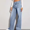 Dames jean mode jambe large taille haute pantalon en Denim ample pour femmes pantalon décontracté femme pantalon droit 240229