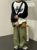 QWEEK 90. Vintage Blobie Kobiety Hip Hop Streetwear Overysised Blushirts Style HARAJUUKU RETRO PULLOVER 240219