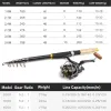 Combo 1.8m3.6m Portable Telescopic Fishing Rod Combo Carbon Fiber Fishing Pole and 5.2:1 Reel Set Travel Sea Rod Fast Carp Rocky Pole