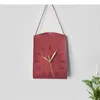 Wall Clocks Minimalism PU Leather Tote Bag Shape Silent Sweep Needle Clock Living Room Background Decorative Wall-mounted