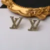 Luxus Marke Schmuck Einfache Brief Stud Ohrring Für Frauen Elegante Party Diamant Ohrringe