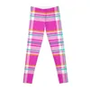 Pantaloni attivi Leggings preppy primaverili scozzesi rosa e verdi Collant push up per donna Jogger Fitness