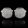 High-End Luxury Zircon Cufflinks Mens Fashion Business Banketttröjor Knappar Franska Rhinestone Cuff Links Bröllopstillbehör 240301